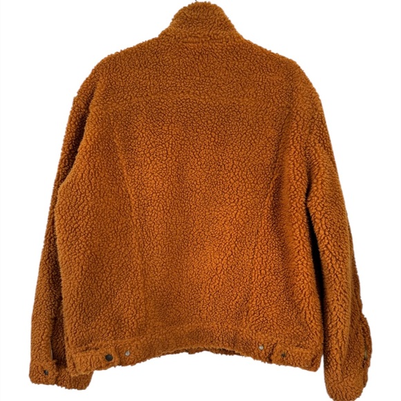 Levi Straus Levi's Mens All Over Sherpa Trucker Jacket Orange Medium - Picture 5 of 7